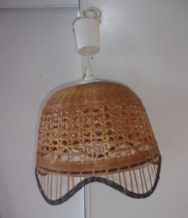 Suspension fleur en osier