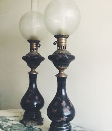 Paire lampes Napoléon III