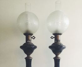 Paire lampes Napoléon III
