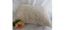 Coussin Maison de Charme / lin coton brodé