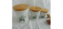 Lot 3 pot confiture ou conservation en porcelaine