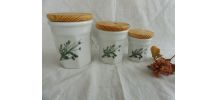 Lot 3 pot confiture ou conservation en porcelaine