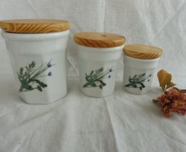 Lot 3 pot confiture ou conservation en porcelaine