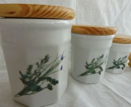 Lot 3 pot confiture ou conservation en porcelaine