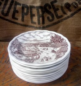 10 assiettes à dessert en faïence - Nueva Fontebasso  Italie