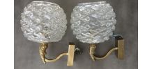 Appliques verre et laiton