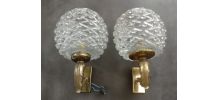 Appliques verre et laiton