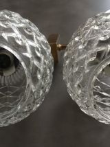 Appliques verre et laiton