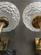 Appliques verre et laiton