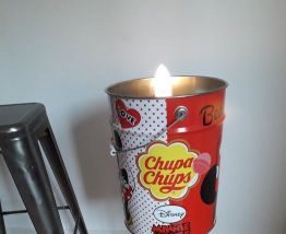 Lampe vintage a partir d'un seau chupa chups 