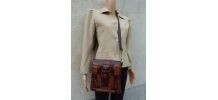 70s sac rigide bandoulière crocodile cuir vernis