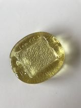 Cendrier ou vide poche vintage en verre jaune