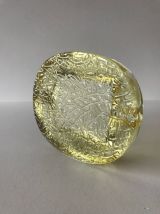 Cendrier ou vide poche vintage en verre jaune