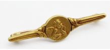 Broche plaqué or ange Raphaël vintage