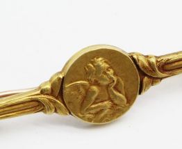 Broche plaqué or ange Raphaël vintage