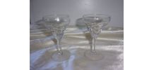 2 petits verre bistrots à liqueur en verre
