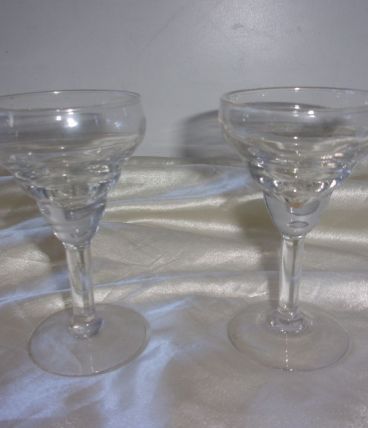 2 petits verre bistrots à liqueur en verre
