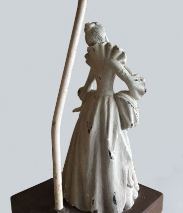 Lampe vintage, décor statue résine