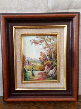 Tableau émaux d'Art Limoges signé P. Chazelas 