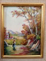 Tableau émaux d'Art Limoges signé P. Chazelas 