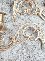 Paire de bougeoirs de piano en bronze style Art nouveau Soli