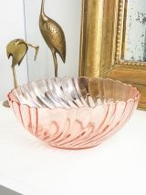 Petit saladier en verre dépression rose "Rosaline" Arcoroc d