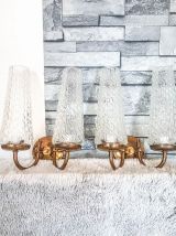 Appliques tulipes en verre laiton Style Baroque Rococo Appli