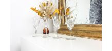 Lot de 4 Verres en cristal ciselé Verre à pied vintage Made 