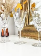 Lot de 4 Verres en cristal ciselé Verre à pied vintage Made 