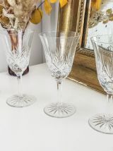 Lot de 4 Verres en cristal ciselé Verre à pied vintage Made 