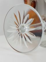 Lot de 4 Verres en cristal ciselé Verre à pied vintage Made 