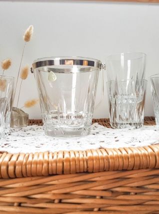 Seau à glaçon cristal Villeroy et Boch + 4 verres à whisky S