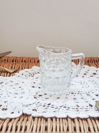 Pot à lait en verre motif géométrique Petit pichet Soliflore