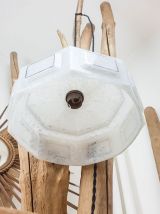 Baladeuse opaline Blanche verre de Clichy vintage Suspension