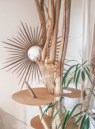 Baladeuse tulipe en verre doré vintage Suspension lumineuse 