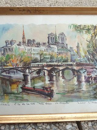 lithographie encadrée Marius GIRARD