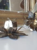 Bougeoirs vintage Nénuphar bougies Bougeoirs Fleur Laiton Dé