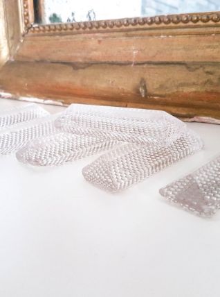Lot de 6 porte-couteaux en verre bullé vintage Porte couteau