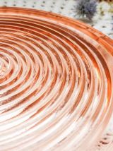 Plateau rond en verre Rose Plat à gâteau Plateau Verre cisel