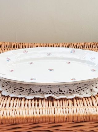 Plat de service ovale ancien modèle "FLORAL" faïencerie Digo
