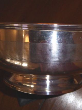 Saladier/legumier art deco metal argenté