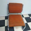 Fauteuil Orange cadre chromé