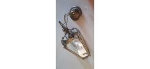 lustre lanterne bronze verre cisele taillè  28x12 avec sa ch