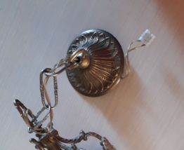 lustre lanterne bronze verre cisele taillè  28x12 avec sa ch