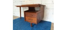 Bureau Jacques Hauville teck années 60 vintage