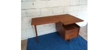 Bureau Jacques Hauville teck années 60 vintage