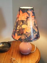 Lampe opaline violine Abat-jour conique années 70 