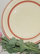 Plat creux vintage à bord rayé