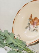 Plat creux vintage à motif de rose