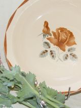 Plat creux vintage à motif de rose